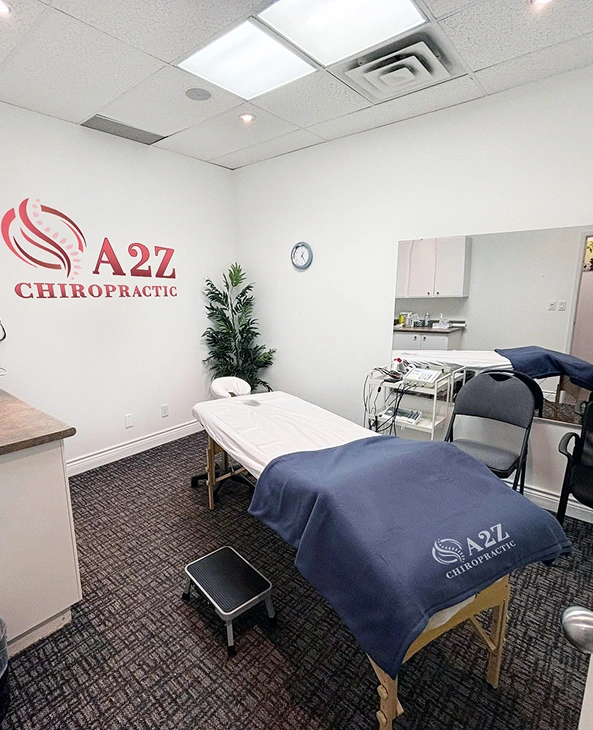 a2z chiropractic chiropractic office showcasing a massage table